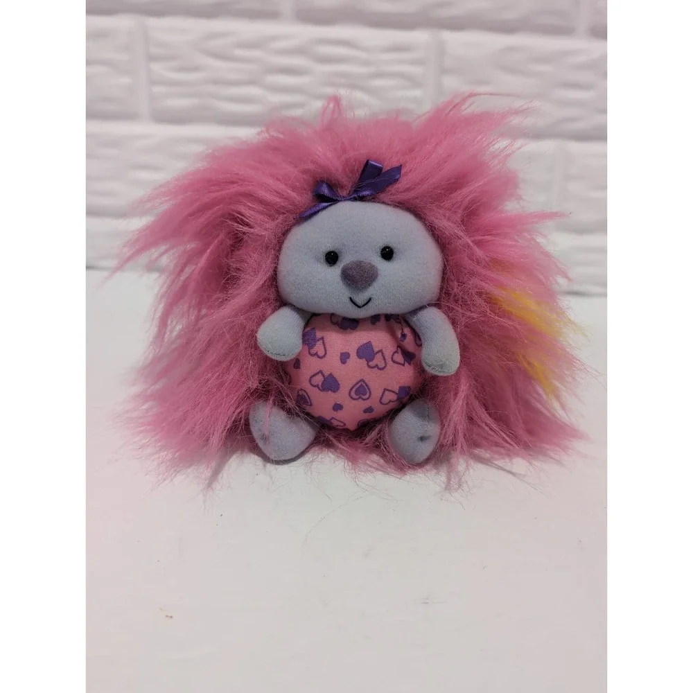 Tyco Lil Fursons Plush Kids Small Pink Purple 1995 Vintage Hearts 6